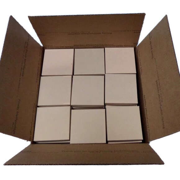 Lot of 72 Natural Brown Cardboard Jewelry Boxes 3.5 x 3.5 x 1" with Insert - Picture 4 of 4